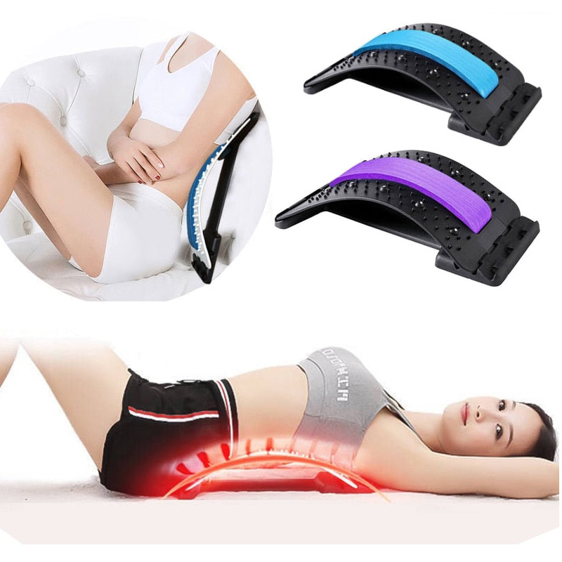 Back Massager Magnetotherapy Multi-Level Adjustable Stretcher Waist Neck Fitness Lumbar Cervical Spine Support Pain Relief